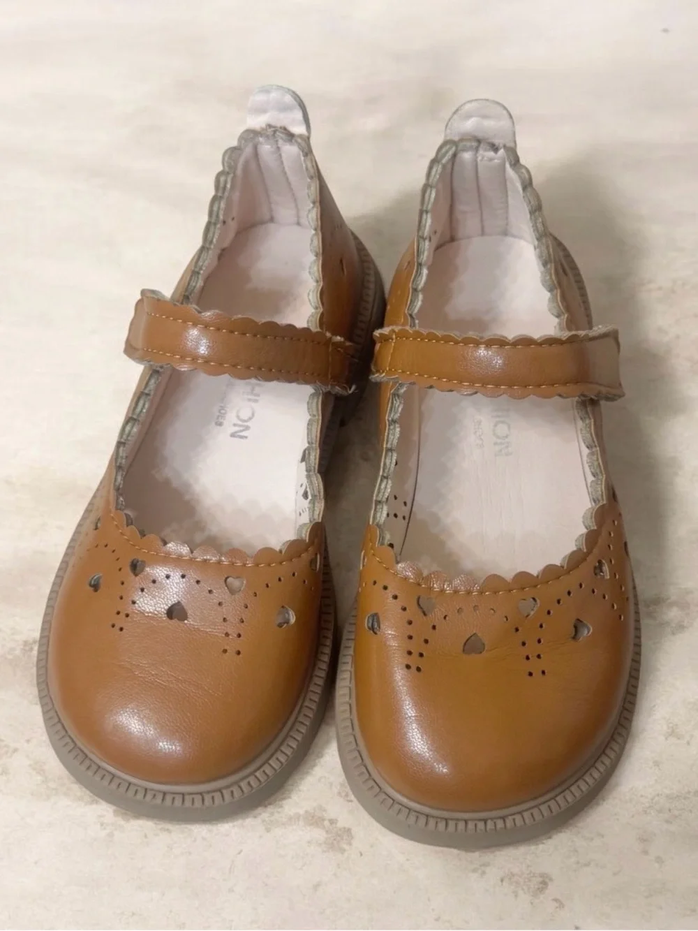 MYA Fashion FROM Marie Nicole heart cut brown Mary Jane dress shoes size 30 12